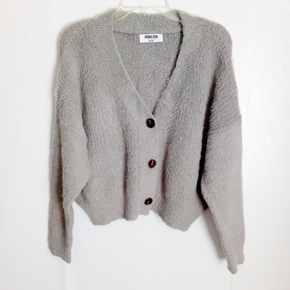 Double Zero Soft Gray Crop Sweater